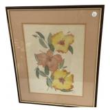Signed Moran Hibiscus Print 25'h., 21'w