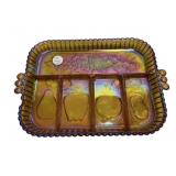 Indiana Carnival Glass Relish Dish 12'