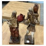 Two Hand Crafted Paper Painted Figurines