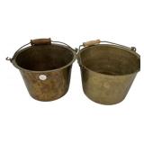 Two Brass Buckets 6'h, 10'da