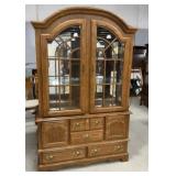 Stanley Furniture Oak China Cabinet 84'h., 52'w