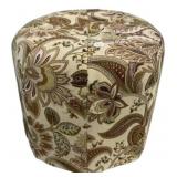 Floral Upholstered Ottoman 15'h