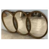 Hollywood Regency Mid Century Triple Wall Mirror 3