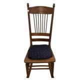 Pressed Back Oak Rocking Chair