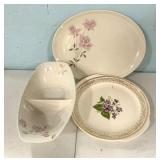 Porcelain Plates and Divided Bowl