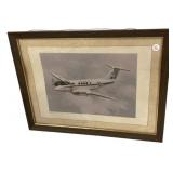 Framed Beechcraft US Navy Picture 19'h., 25'w