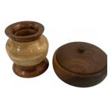 Jerry L Jones Hand Crafted bowl and Covered Bowl