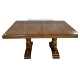 30'h,. 62'l, 42'w Oak Double Pedestal Table
