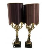 Pair of Mid Century Hollywood Regency Table Lamps