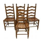 Four Farmhouse Ladder Back Chairs