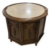 Mid Century Round Lamp Table 21'h., 26'dia