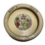 Roseville pottery baby plate 7 1/2'