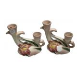 Camark Pottery double candlestick holders 5 1/2'