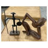 Iron Artwork Figurine and wood Figurine