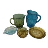 Colorful Glass Pitchers and Dishes