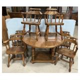 Late 20th Century Round Table and Barrel Chairs Se