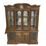 Pressed Oak China Cabinet 82'h., 66'w