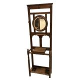 Antique Oak Hall Tree 75'h., 25'w