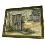 Bonnie Hawkins Folk Art Painting of Homeplace 14'