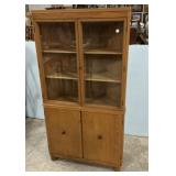 Mid Century Oak Corner Cabinet