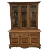 Late 20th Century Pine Hutch/China Cabinet 84'h.,