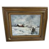 Signed Bev Mathews Idaho Artist 1984 Snowy Paintin