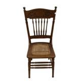 Pressed Back Oak Side Chair