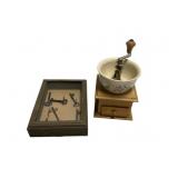 Coffee Grinder and Framed Keys
