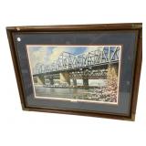 Signed The Bridges 204/1000 Framed Print 26'h., 3