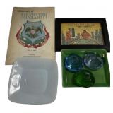 Souvenir of Mississippi, Framed, Saucer, and Glass
