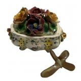 Porcelain Trinket Box and Cross