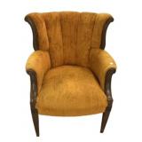 Hollywood Regency Velvet Arm Chair