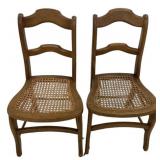 Pair of Caned Seat side Chairs