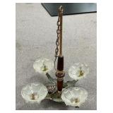 Hanging Light Fixture Glass Shades 34"h., 26"w