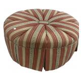 Modern Striped Tufted Fabric Ottoman 18"h., 39"w