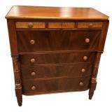 19th Century Empire Cherry and Birds Eye Maple Dre