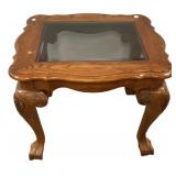 20th Century Oak Glass Lamp Table