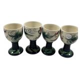 Four 6 1/2" Gail Pittman Goblets