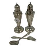Weighted Sterling Shakers 5 1/2"h, Fork, and Spoo