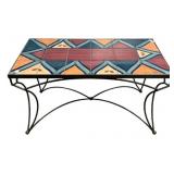 Gail Pittman Hand Painted Tile Table 21"h, 37"w