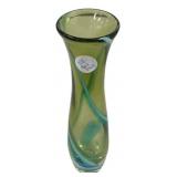 10" Murano Style Art Glass Swirl Flower Vase