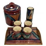 Gail Pittman Cookie Jar, Tray, Flower Vase, and Mu