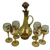 Romanian Glass Decanter Set 14"