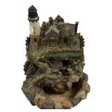 Resin Lighthouse Waterfall Fountain Collectible