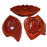Three Glazed Pottery Dishes