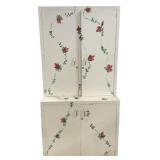 White Painted Step Back Cabinet 82"h., 40"w