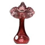 11 1/2" Fenton Cranberry Jack-In-The-Pulpit Vase