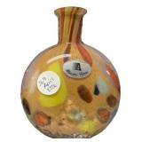 Maestri Vetrai Murano art glass bottle 6"