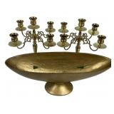 Brass Candle Holders and Center Piece