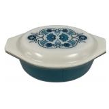Pyrex casserole dish in the Horizon Blue pattern